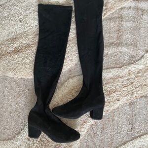 Over the knee suede black boots